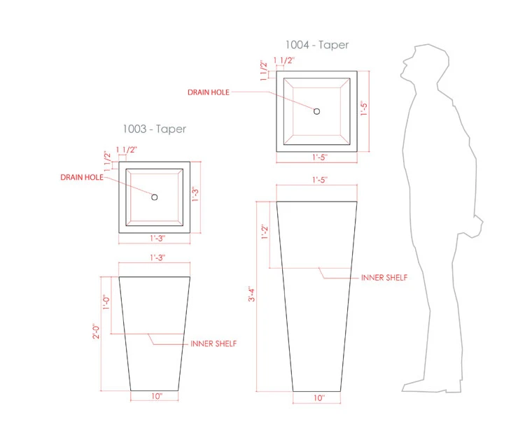 Square Taper Planter 2 Square Taper Planter - Image 2