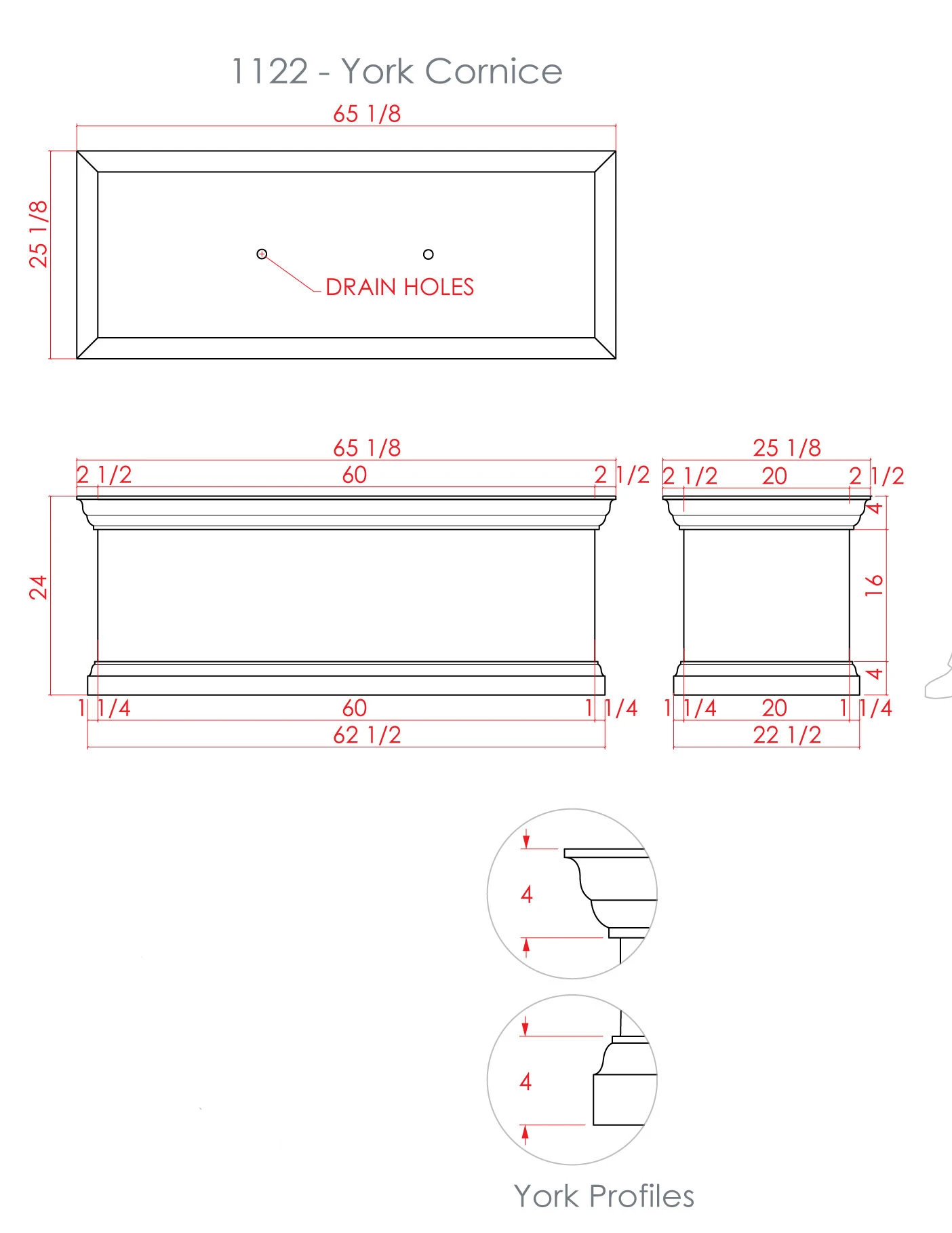 York Cornice Planter 2 York Cornice Planter - Image 2