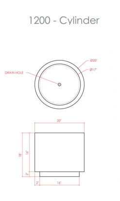 Cylinder Planter Aluminum -Garden Decoration Store 1200 CYLINDER SPEC SH 59523.1709300181