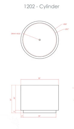 Cylinder Planter Aluminum -Garden Decoration Store 1202 CYLINDER SPEC SHeet 06871.1709300181