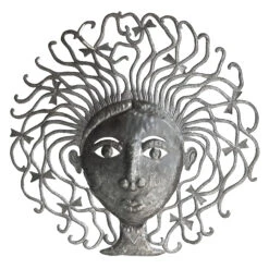 Girl's Head Metal Wall Art 33in