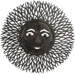Large Thistle Sun Metal Wall Art