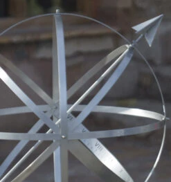 Sundial Armillary - Brushed Aluminum -Garden Decoration Store Armillary closeup 78871.1702653049