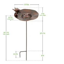 Brass Birdbath W/ Birds - Roman Bronze Stake -Garden Decoration Store BB 02AB S 2 19125.1688410117
