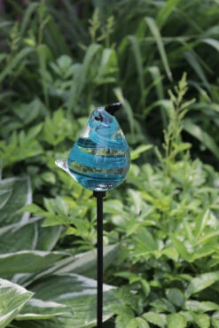 MARSHALL Glass Bird Stake -Garden Decoration Store Blue Glass Bird 1600 16507.1677440813