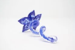 Glass Flowers -Garden Decoration Store Flower Dark Blue Back 18085.1676036668