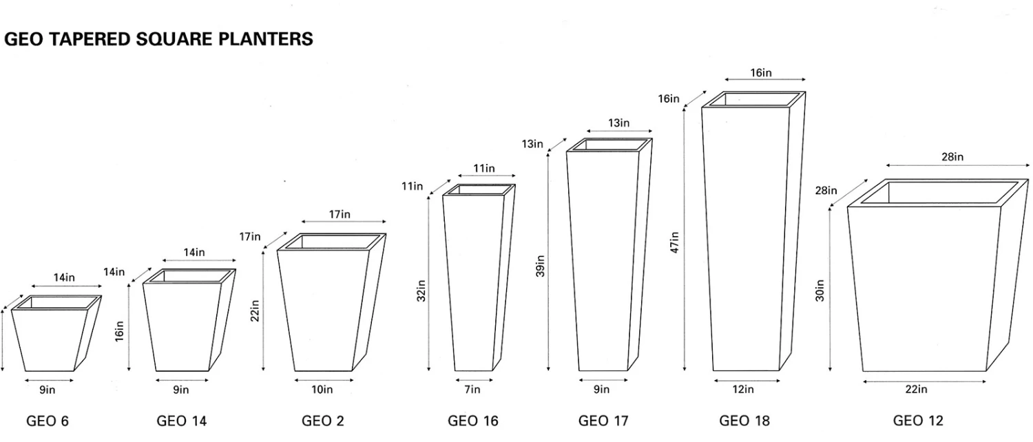 Geo Tapered Square Pot 4 Geo Tapered Square Pot - Image 4