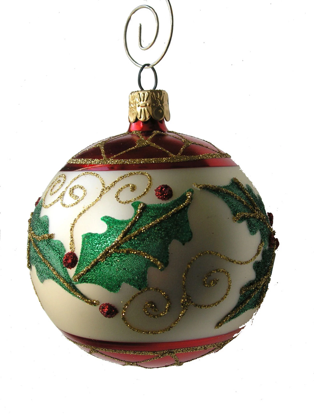 Holly Leaf Blown Glass Ornament 1 Holly Leaf Blown Glass Ornament