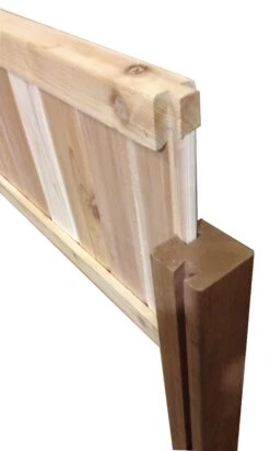 Elevated Western Red Cedar Trough Planters -Garden Decoration Store IMG 0625 Panel into Leg 44546.1676036638