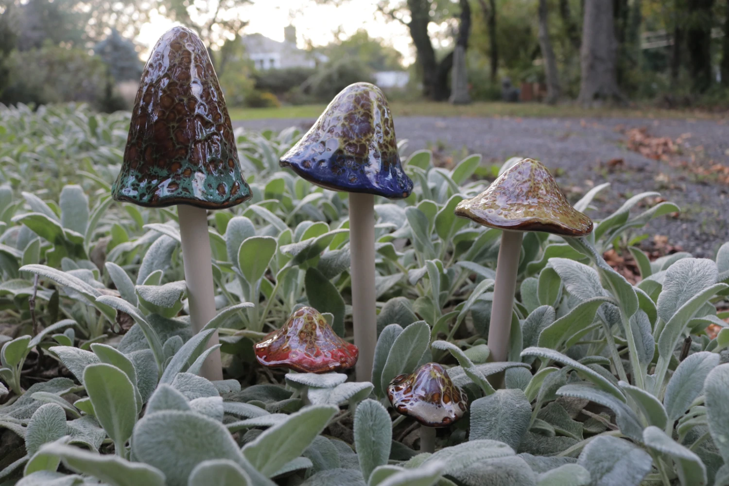 MARSHALL Ceramic Mushroom Stakes - Set Of 5 2 MARSHALL Ceramic Mushroom Stakes - Set Of 5 - Image 2