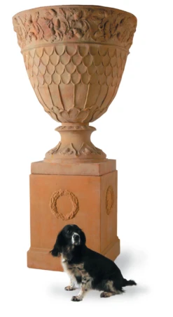 Oak Leaf Round, Trough & Window Box Planters -Garden Decoration Store OAK4353 WT Ped 52148.1676036677