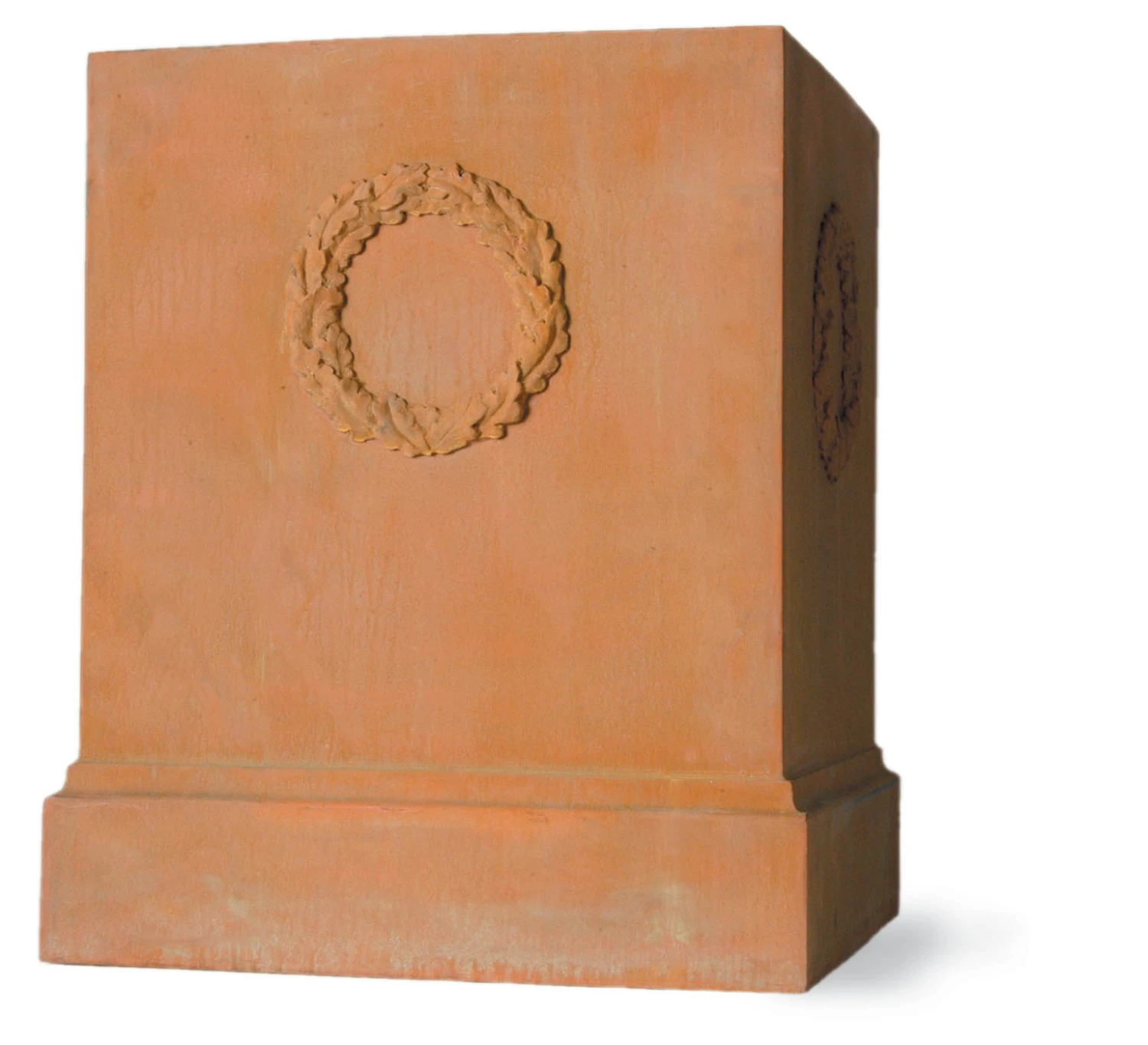 Wreath Pedestal - Weathered Terracotta Finish 1 Wreath Pedestal - Weathered Terracotta Finish
