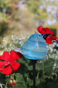 Set Of 3 Glass Birds 18" H Stakes - Blue, Green, Red -Garden Decoration Store SPI 76057B 25949.1677253644
