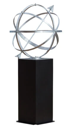 Sundial Armillary - Brushed Aluminum -Garden Decoration Store Sundial with Column Pedestal 1600 47907.1702653049