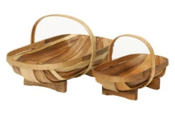 Wooden Garden Trug Set - Large & Small