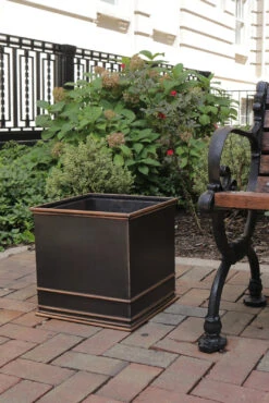 Zarif Elegant Square Copper Planter -Garden Decoration Store Zarif14G 1600 78457.1677629517