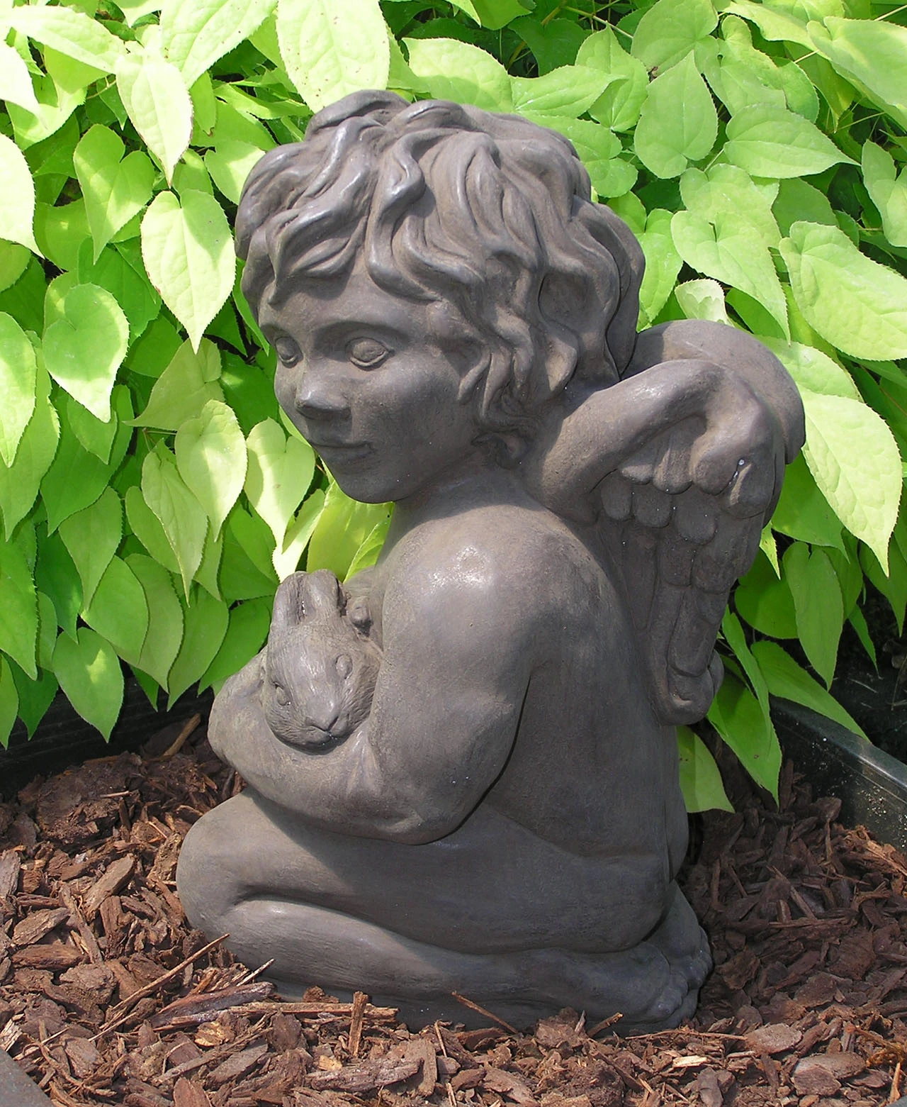 Cherub With Bunny Statue 1 Cherub With Bunny Statue