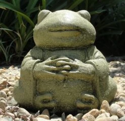 Meditating Frog - Medium -Garden Decoration Store ds 1398 meditating frogmossey 19023.1679254371