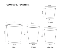 Geo Round Tapered Pot -Garden Decoration Store georound line 00699.1676152633