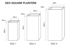 Geo Tall Square Fiberglass Planter -Garden Decoration Store geosquare line 25955.1676124783