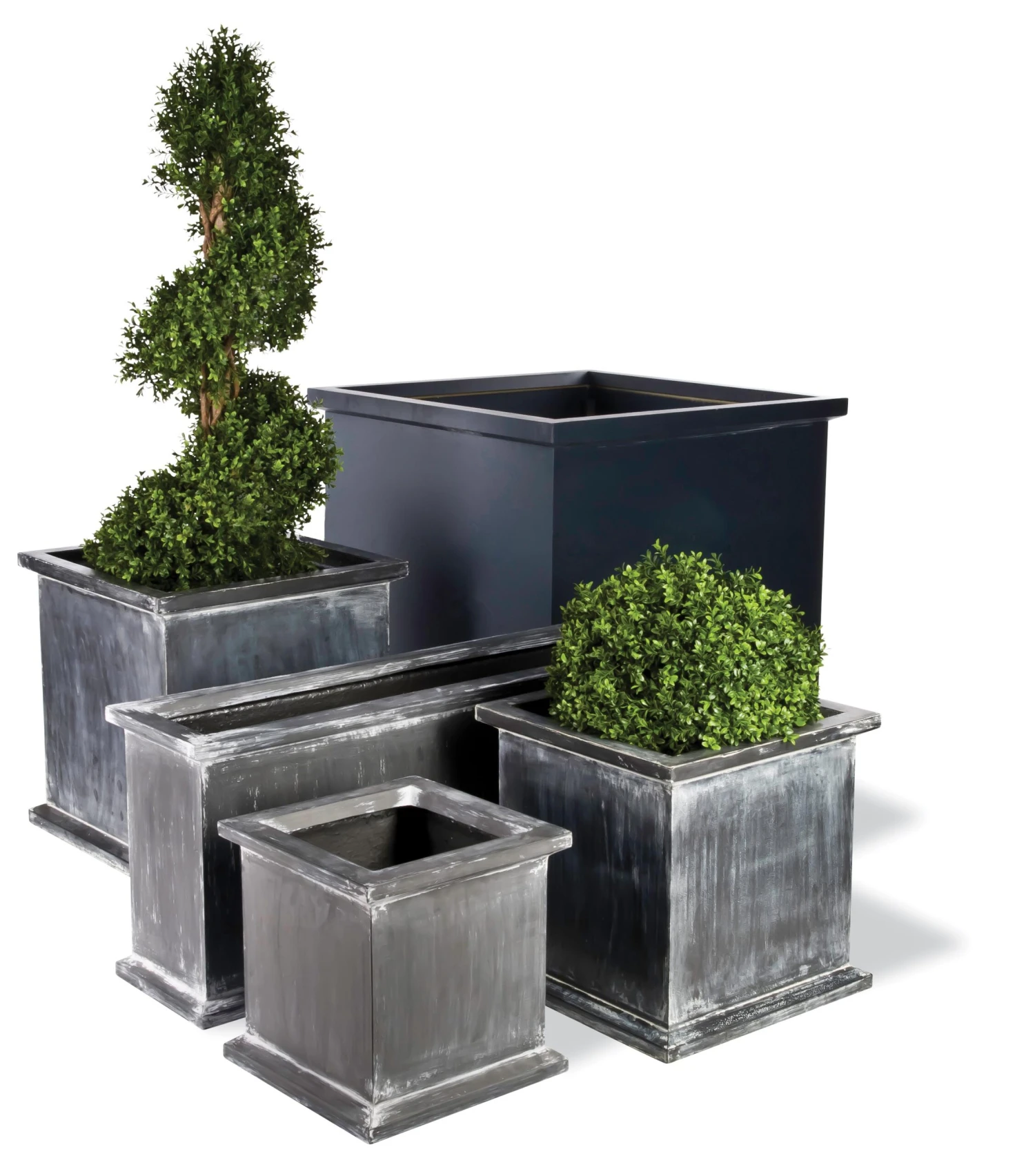 Grosvenor Square, Trough & Round Planters 1 Grosvenor Square, Trough & Round Planters